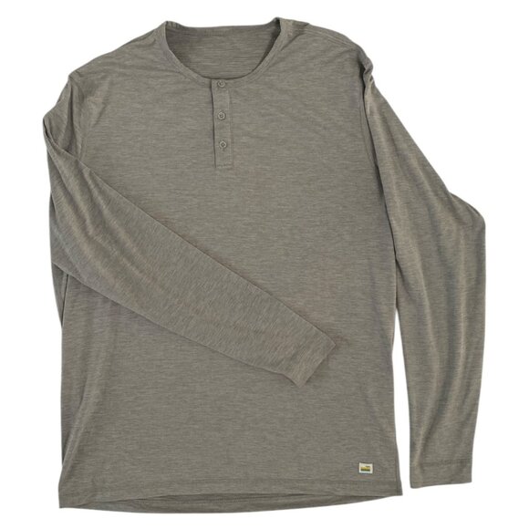 Vuori Long Sleeve Performance Henley Men’s XL Heathered Gray - Picture 1 of 5